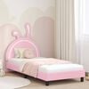 vidaXL Estructura de cama con cabecera Rosa 90 x 200 cm PU