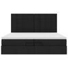 vidaXL Estructura de cama otomana con colchones tela negra 200x200cm