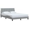 vidaXL Estructura de cama sin colch&oacute;n Hanko tela gris claro 140x190 cm