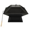 vidaXL Brasero y barbacoa 2 en 1 con atizador acero 46,5x46,5x37 cm