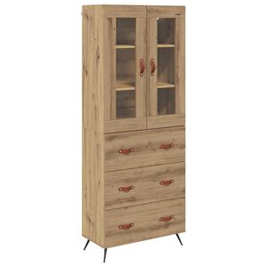vidaXL Armario alto con estante con caj&oacute;n 2 pcs Roble artesanal