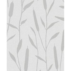 Noordwand Papel de pared Topchic Reed Plumes gris metalizado