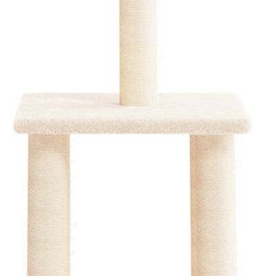vidaXL Rascador para gatos con postes de sisal color crema 85,5 cm