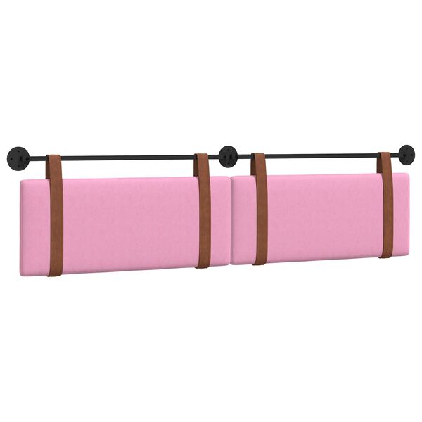 vidaXL Cabecera Colgante Liso Rosa 210 x 55 x 5 cm PU antiguo
