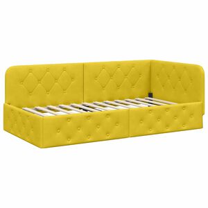 vidaXL Estructura de cama en esquina Amarillo 90 x 190 cm Terciopelo