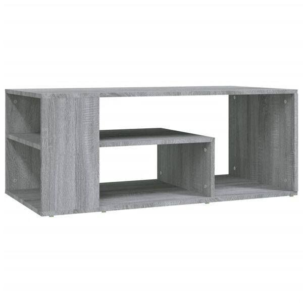 vidaXL Mesa de centro madera contrachapada gris Sonoma 100x50x40 cm