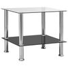 vidaXL Mesa auxiliar de vidrio templado transparente 45x50x45 cm