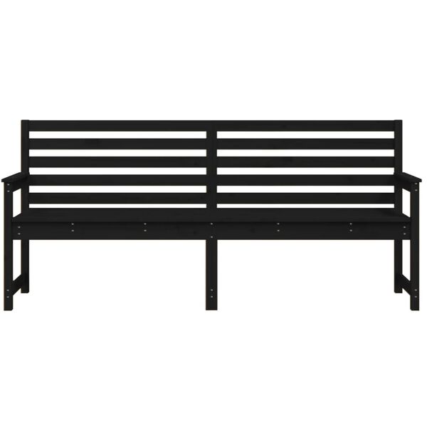 vidaXL Banco de jard&iacute;n madera maciza pino negro 203,5x48x91,5 cm