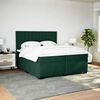 vidaXL Cama box spring con colch&oacute;n terciopelo verde oscuro 200x200 cm