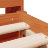 vidaXL Cama con estanter&iacute;a sin colch&oacute;n madera maciza marr&oacute;n 200x200 cm