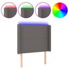 vidaXL Cabecero con LED cuero sint&eacute;tico gris 103x16x118/128cm