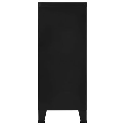vidaXL Baúl de almacenaje industrial acero negro 90x40x100 cm