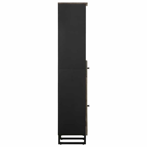 vidaXL Mueble de ba&ntilde;o de madera maciza de mango negro 38x33x160 cm