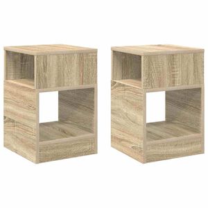 vidaXL Mesa Auxiliar 2 pcs Roble Sonoma 30,5 x 30 x 45 cm