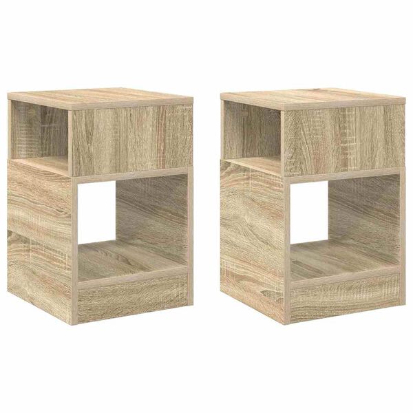 vidaXL Mesa Auxiliar 2 pcs Roble Sonoma 30,5 x 30 x 45 cm