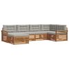 vidaXL Conjunto de sof&aacute;s de exterior 6 uds. Gris Natural y Claro