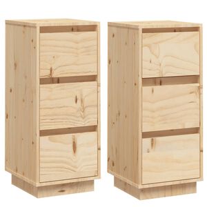 vidaXL Aparador 2 uds madera maciza de pino 32x34x75 cm