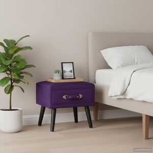 vidaXL Mesita de noche morado oscuro 40x35x40 cm terciopelo