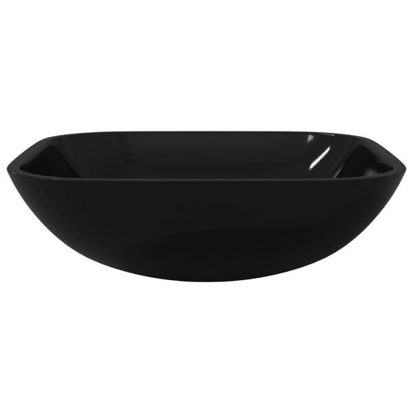 vidaXL Lavabo de vidrio negro 42x42x14 cm