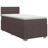 vidaXL Cama box spring con colch&oacute;n Marr&oacute;n Oscuro 90 x 200 cm Tela