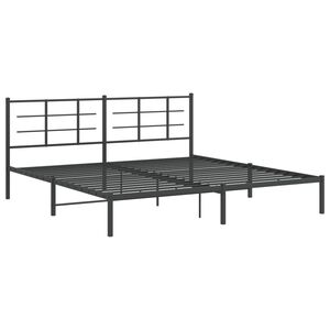 vidaXL Estructura cama sin colch&oacute;n con cabecero metal negro 193x203 cm