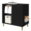 vidaXL Casa para Gatos Negro 72 x 42.5 x 70 cm Madera de ingenier&iacute;a