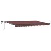 vidaXL Toldo retr&aacute;ctil manual con luces LED marr&oacute;n 500x300 cm
