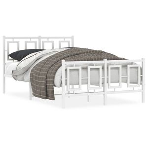 vidaXL Estructura cama sin colch&oacute;n con estribo metal blanco 120x190 cm