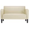 vidaXL Sof&aacute; Loveseat color crema 110 cm cuero sint&eacute;tica