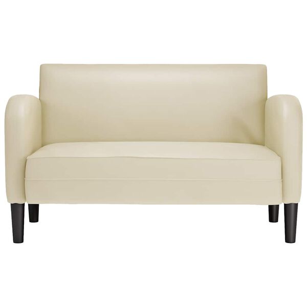 vidaXL Sof&aacute; Loveseat color crema 110 cm cuero sint&eacute;tica