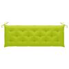 vidaXL Banco Batavia madera maciza teca y coj&iacute;n verde brillante 150 cm