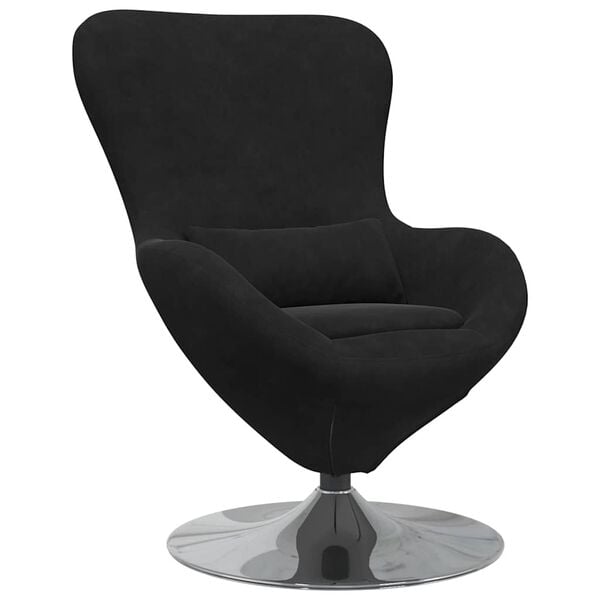 vidaXL Sill&oacute;n huevo Negro Terciopelo