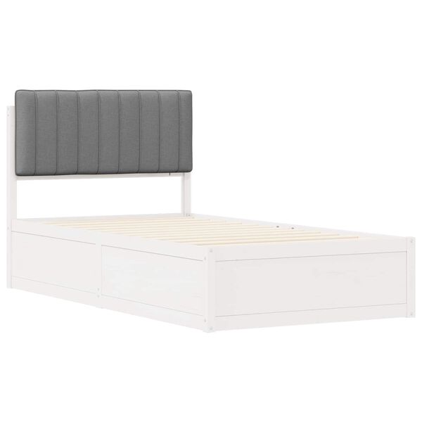 vidaXL Estructura de Cama con Cabecera Tapizada Gris Claro