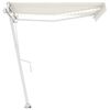 vidaXL Toldo autom&aacute;tico con LED sensor de viento color crema 300x250cm