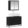 vidaXL Juego de muebles de ba&ntilde;o 2 pcs Roble Negro Madera contrachapada