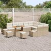 vidaXL Conjunto de sof&aacute;s de jard&iacute;n 12 pcs Beige rat&aacute;n sint&eacute;tico