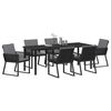 vidaXL Conjunto de Comedor de Jard&iacute;n 7 pcs Negro