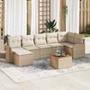 vidaXL Conjunto de sofá de jardín 8 pcs Beige Poliratán