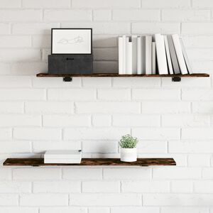 vidaXL Estantes pared 4 uds madera ingenier&iacute;a roble humo 100x20x1,5 cm