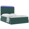 vidaXL Cama con almacenamiento y LED con LED Verde oscuro 140 x 200 cm