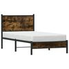 vidaXL Estructura de cama sin colchón metal roble ahumado 90x190 cm