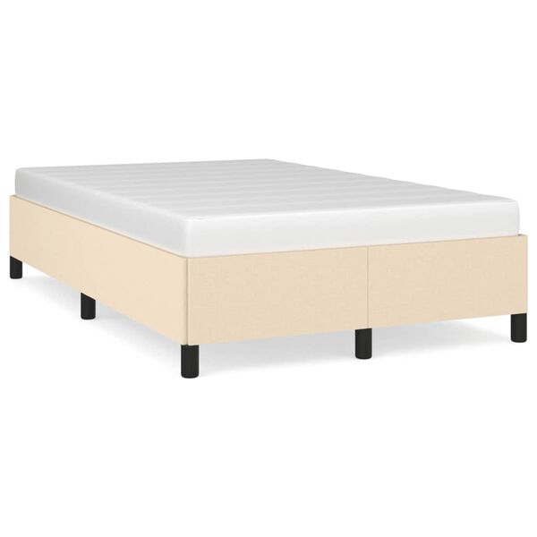 vidaXL Estructura de cama sin colch&oacute;n tela crema 120x190 cm