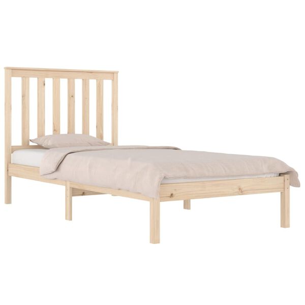 vidaXL Estructura de cama individual peque&ntilde;a sin colch&oacute;n madera maciza