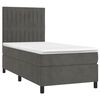 vidaXL Cama box spring colch&oacute;n y LED terciopelo gris oscuro 80x200 cm