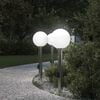 vidaXL Balizas de luz con sensor y tomacorriente, 3 unidades, 80 cm, acero inoxidable, IP44