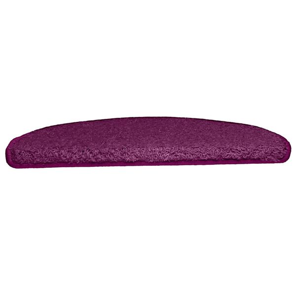 vidaXL Felpudos para escaleras 10 unidades 65x21x4 cm violeta semicircular grande