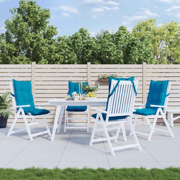 vidaXL Cojines de silla con respaldo alto 4 uds tela Oxford azul claro