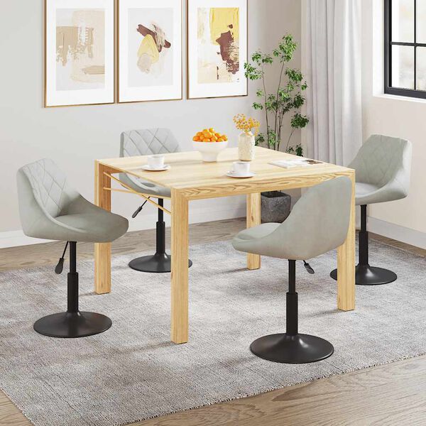 vidaXL Sillas de comedor giratorias 4 unidades terciopelo gris claro