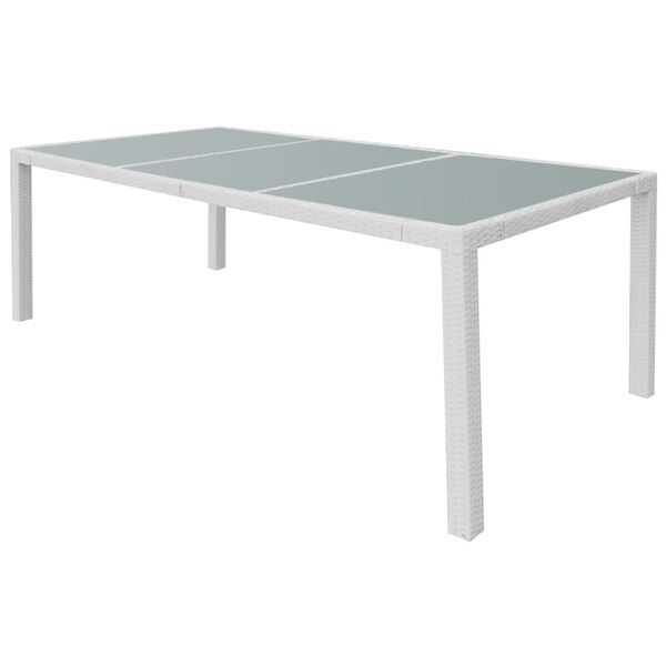 vidaXL Set de comedor de jard&iacute;n 9 piezas rat&aacute;n sint&eacute;tico blanco crema