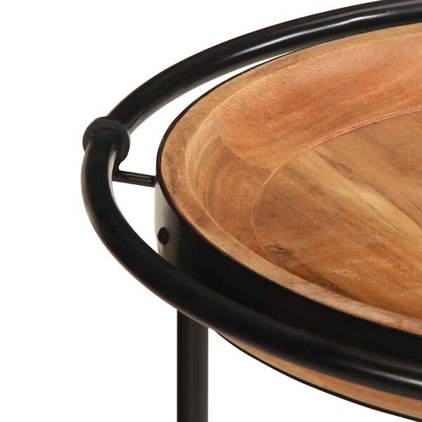 vidaXL Mesa auxiliar madera maciza de acacia &Oslash;55x60 cm